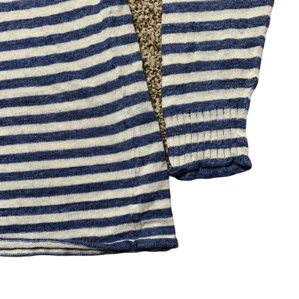 Ralph Lauren Polo Linen Striped Pullover Blue Gray - Picture 4 of 9